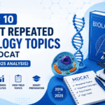 Top 10 most repeated Biology topics in MDCAT based on 10 years of past paper analysis from 2016 to 2025