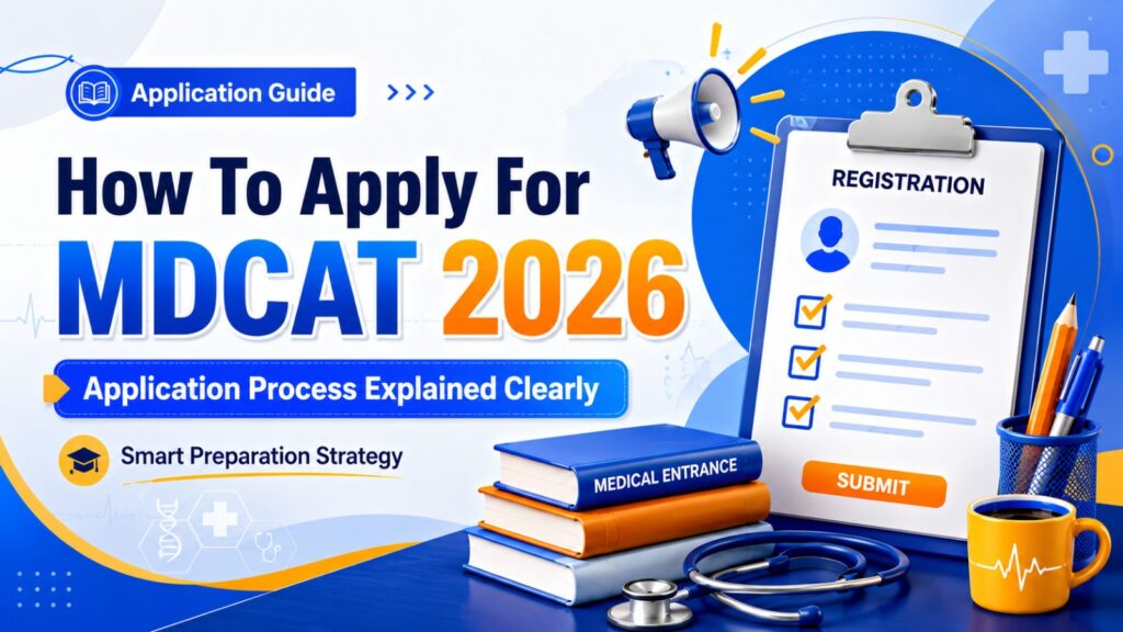 MDCAT 2026 registration application process explained step by step including form filling, fee payment, and preparation strategy for students