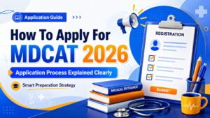 MDCAT 2026 registration application process explained step by step including form filling, fee payment, and preparation strategy for students